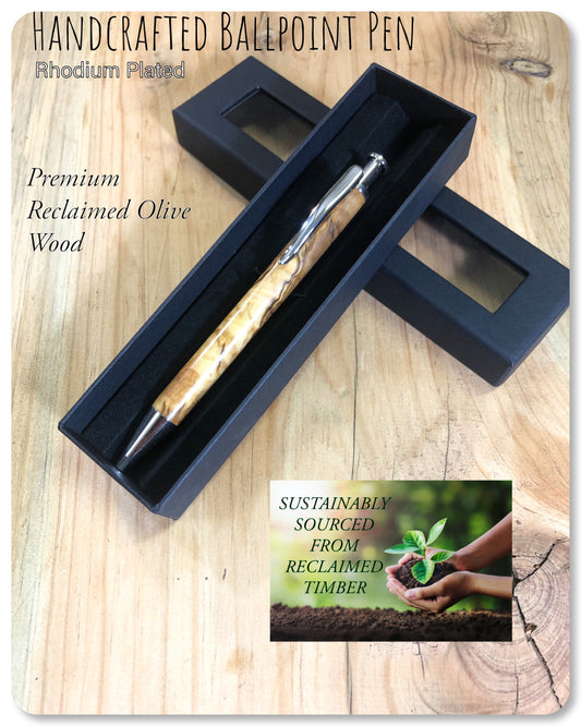 Handmade Olive Wood Click Pen