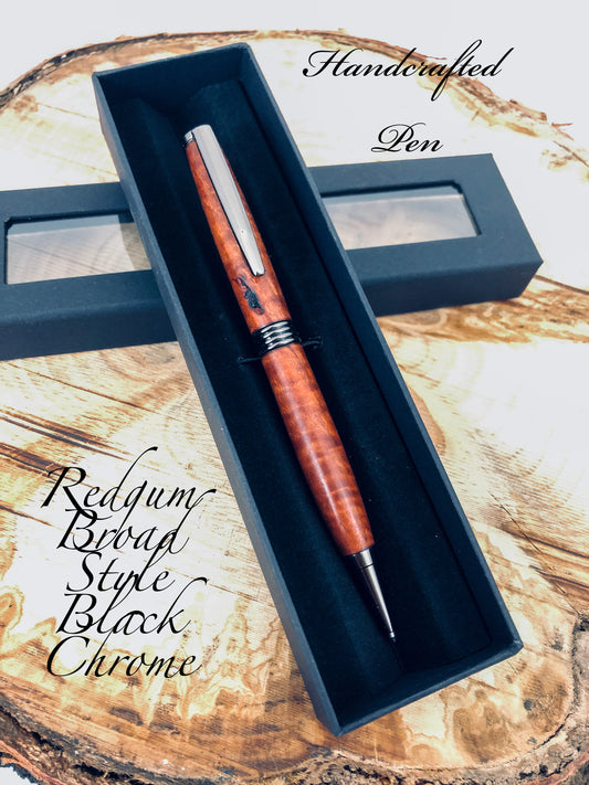 Pen & Gift Box Australian Made By Hand From Re-claimed Tiger Red Gum Timber